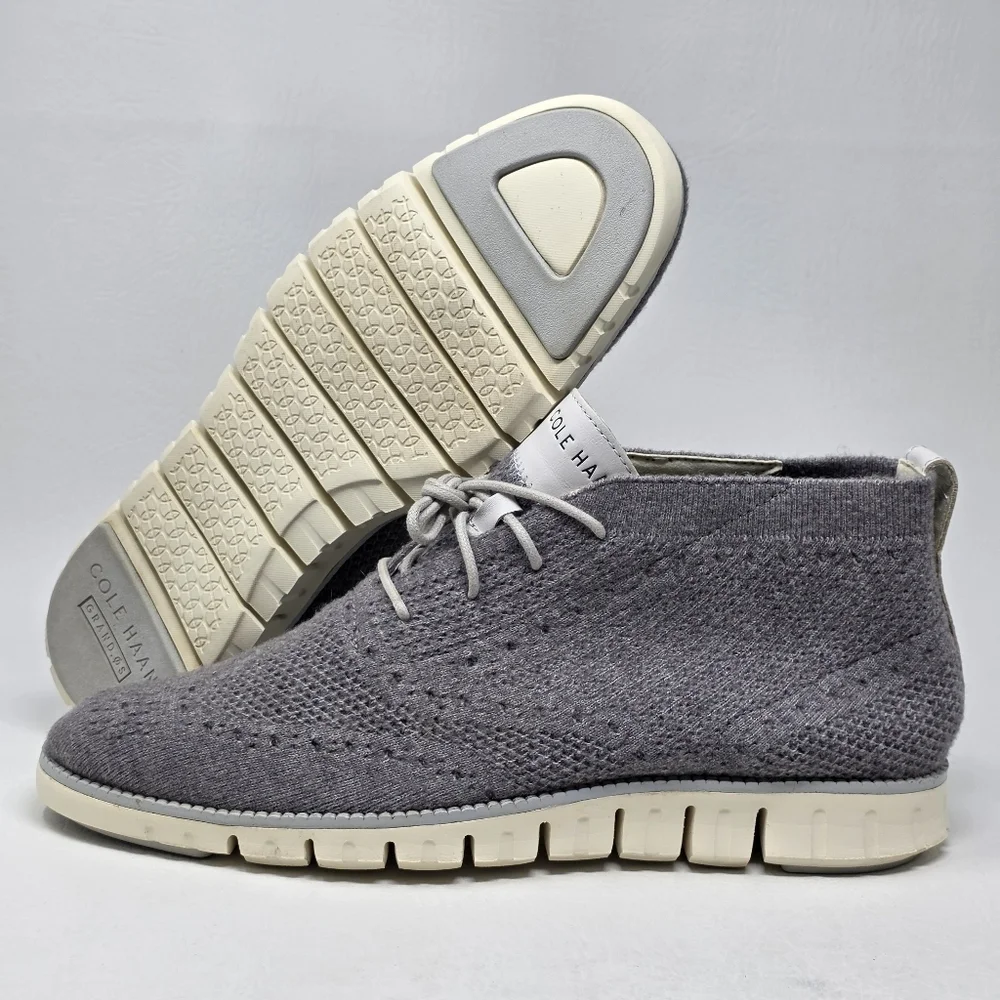 Cole Haan Men's ZeroGrand Chukka Stitchlite Grey Ivory Magnet C30304 Size 10.5